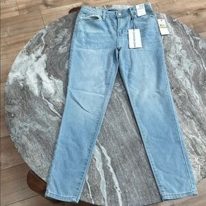 NWT Calvin Klein Mid Rise Stretch Adjustable Light Wash Skinny Jeans Girls Sz 14